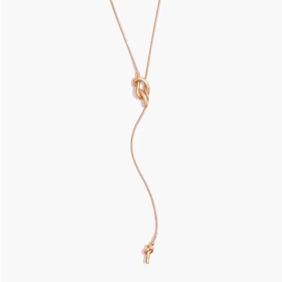 Madewell Gold Lariat Knot Necklace - Picture 3 of 4